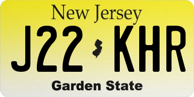 NJ license plate J22KHR