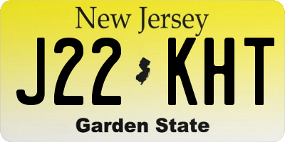 NJ license plate J22KHT
