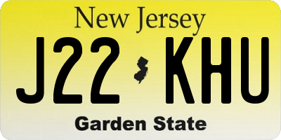 NJ license plate J22KHU
