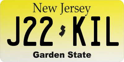 NJ license plate J22KIL