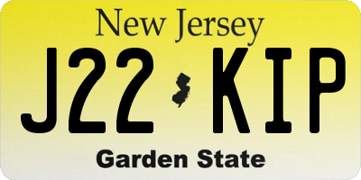 NJ license plate J22KIP