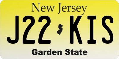 NJ license plate J22KIS