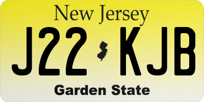 NJ license plate J22KJB