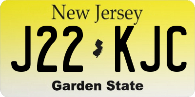 NJ license plate J22KJC