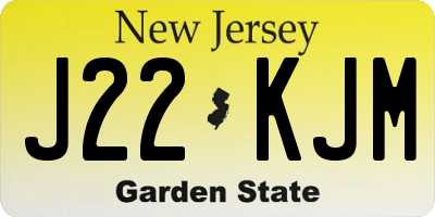 NJ license plate J22KJM
