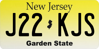 NJ license plate J22KJS