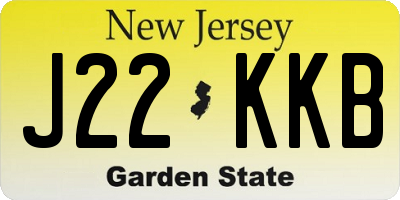 NJ license plate J22KKB