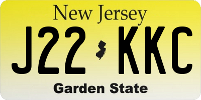NJ license plate J22KKC