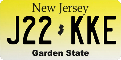 NJ license plate J22KKE