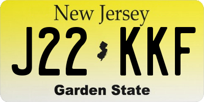NJ license plate J22KKF