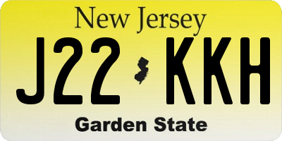 NJ license plate J22KKH