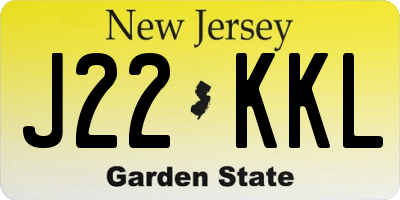NJ license plate J22KKL
