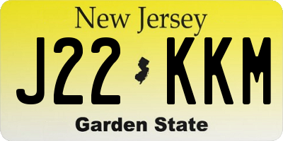 NJ license plate J22KKM