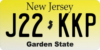NJ license plate J22KKP