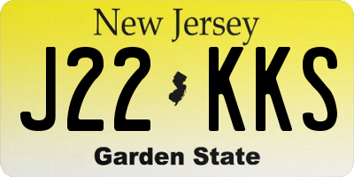 NJ license plate J22KKS
