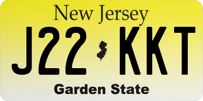 NJ license plate J22KKT