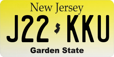NJ license plate J22KKU