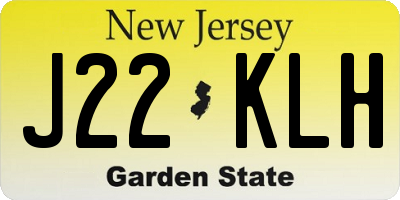 NJ license plate J22KLH