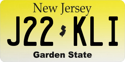 NJ license plate J22KLI