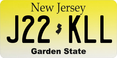 NJ license plate J22KLL