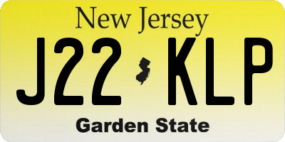 NJ license plate J22KLP