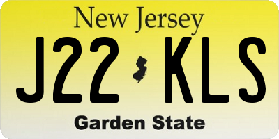 NJ license plate J22KLS