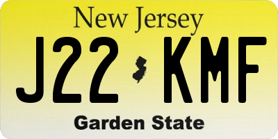 NJ license plate J22KMF