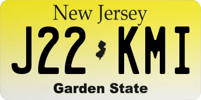 NJ license plate J22KMI