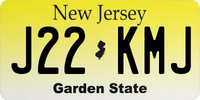 NJ license plate J22KMJ