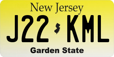 NJ license plate J22KML