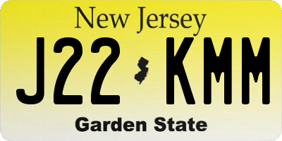 NJ license plate J22KMM