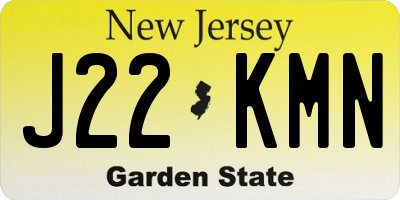 NJ license plate J22KMN