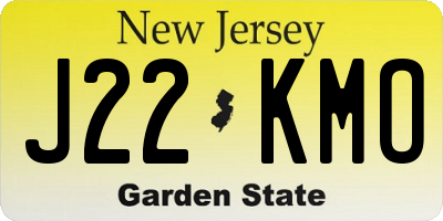 NJ license plate J22KMO