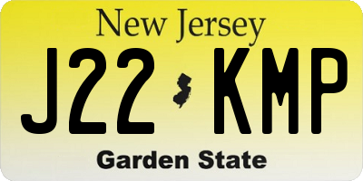 NJ license plate J22KMP