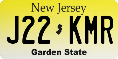NJ license plate J22KMR