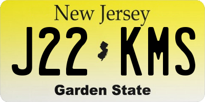 NJ license plate J22KMS