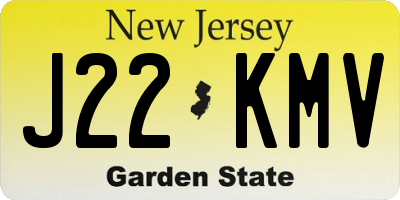 NJ license plate J22KMV
