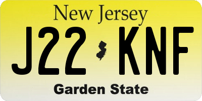 NJ license plate J22KNF