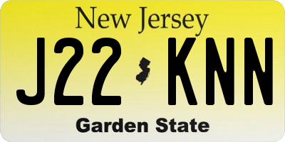 NJ license plate J22KNN