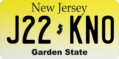 NJ license plate J22KNO