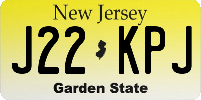 NJ license plate J22KPJ
