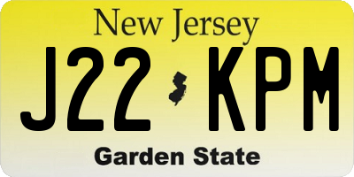 NJ license plate J22KPM