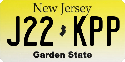 NJ license plate J22KPP