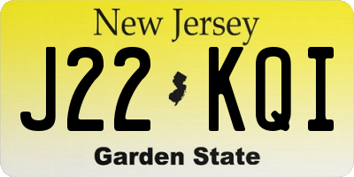 NJ license plate J22KQI
