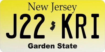 NJ license plate J22KRI