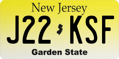NJ license plate J22KSF
