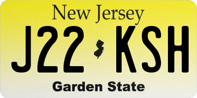 NJ license plate J22KSH