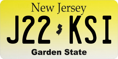 NJ license plate J22KSI