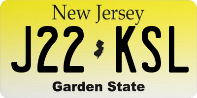 NJ license plate J22KSL