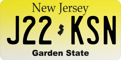 NJ license plate J22KSN